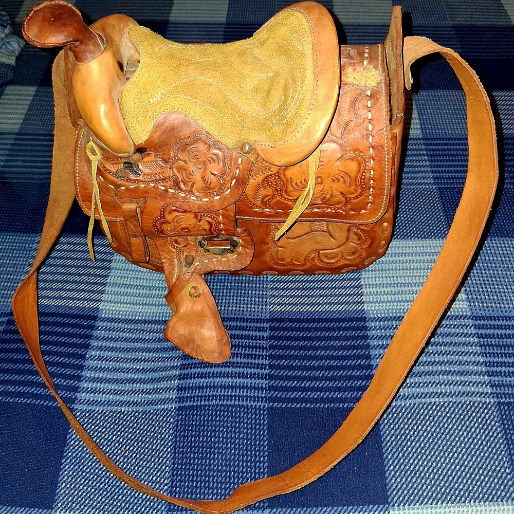 Vintage Leather Saddle Bag